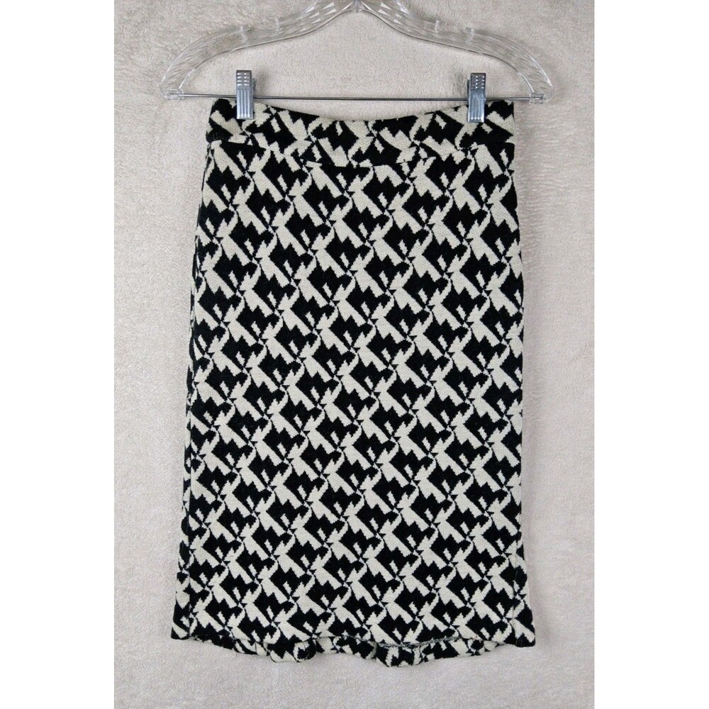 Diane Von Furstenberg Women's Houndstooth Wool Blend Knit Sweater Skirt Size 2